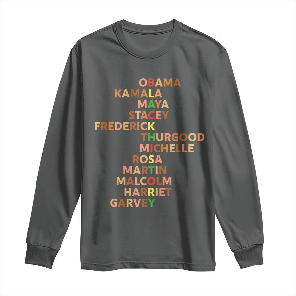 Black Leader History Melanin African American Pride Long Sleeve Shirt - Wonder Print Shop