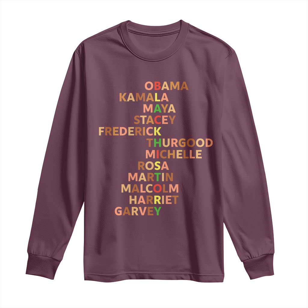 Black Leader History Melanin African American Pride Long Sleeve Shirt - Wonder Print Shop