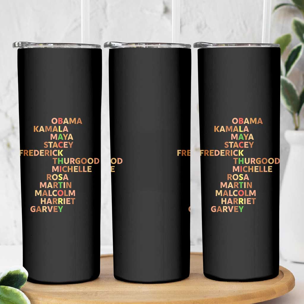 Black Leader History Melanin African American Pride Skinny Tumbler - Wonder Print Shop