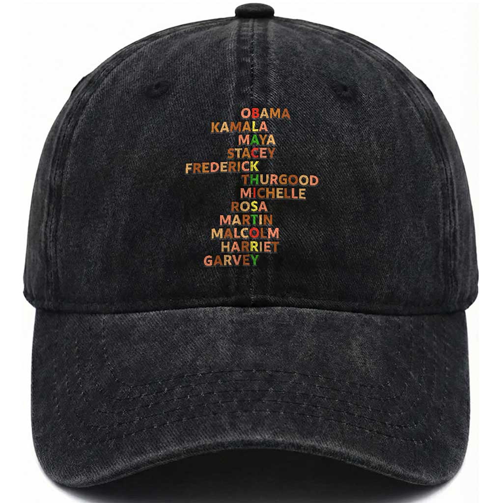 Black Leader History Melanin African American Pride Washed Cotton Baseball Cap