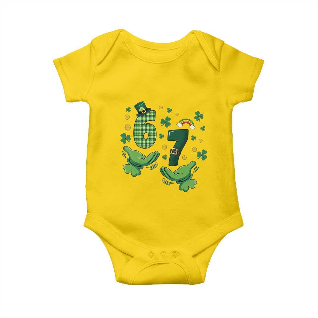 67 St Patricks Day Baby Onesie Funny Six Seven Hands Meme