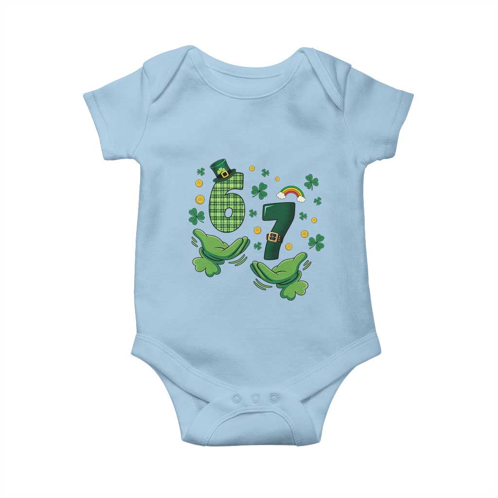 67 St Patricks Day Baby Onesie Funny Six Seven Hands Meme