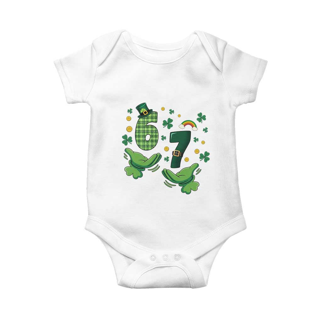 67 St Patricks Day Baby Onesie Funny Six Seven Hands Meme