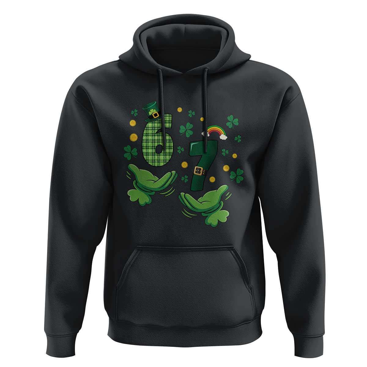 67 St Patricks Day Hoodie Funny Six Seven Hands Meme
