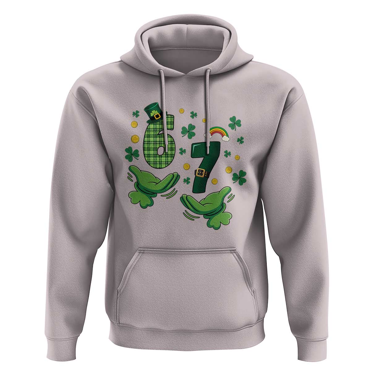 67 St Patricks Day Hoodie Funny Six Seven Hands Meme