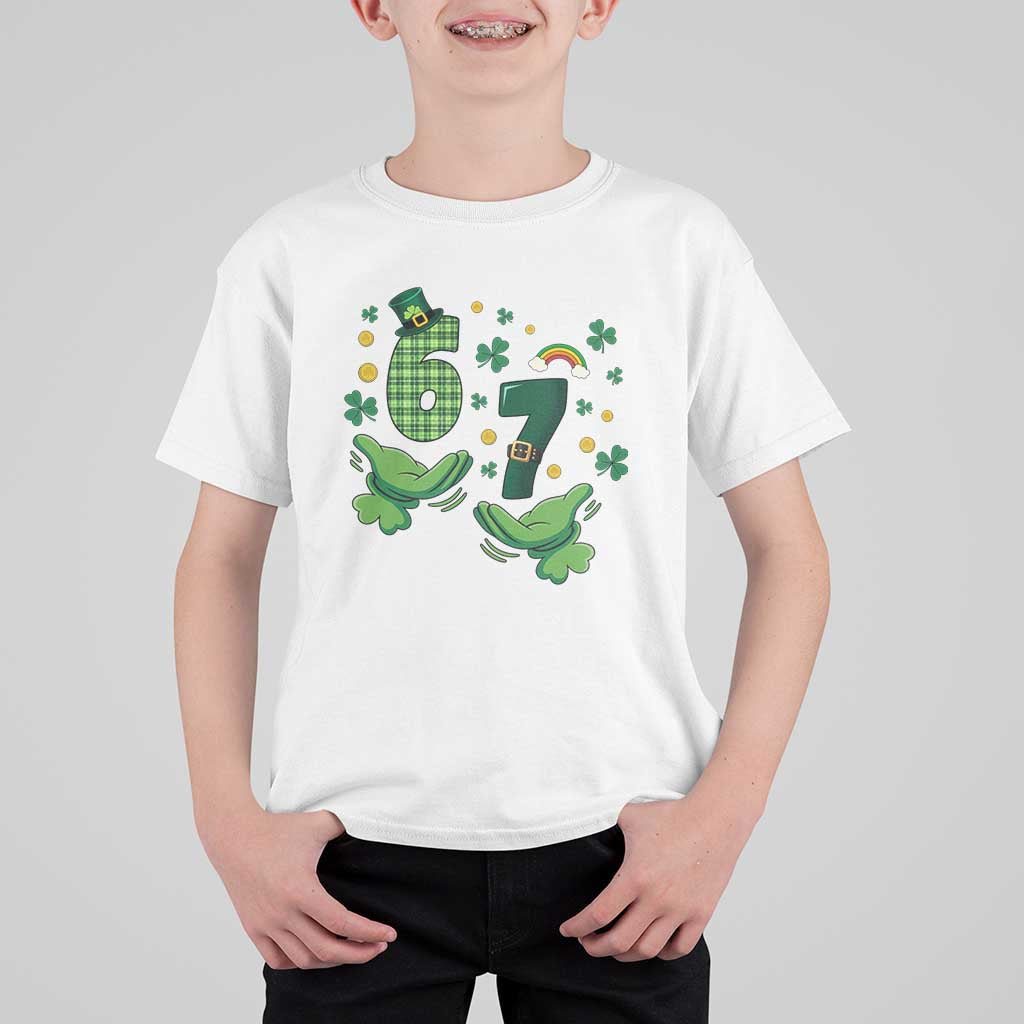 67 St Patricks Day T Shirt For Kid Funny Six Seven Hands Meme