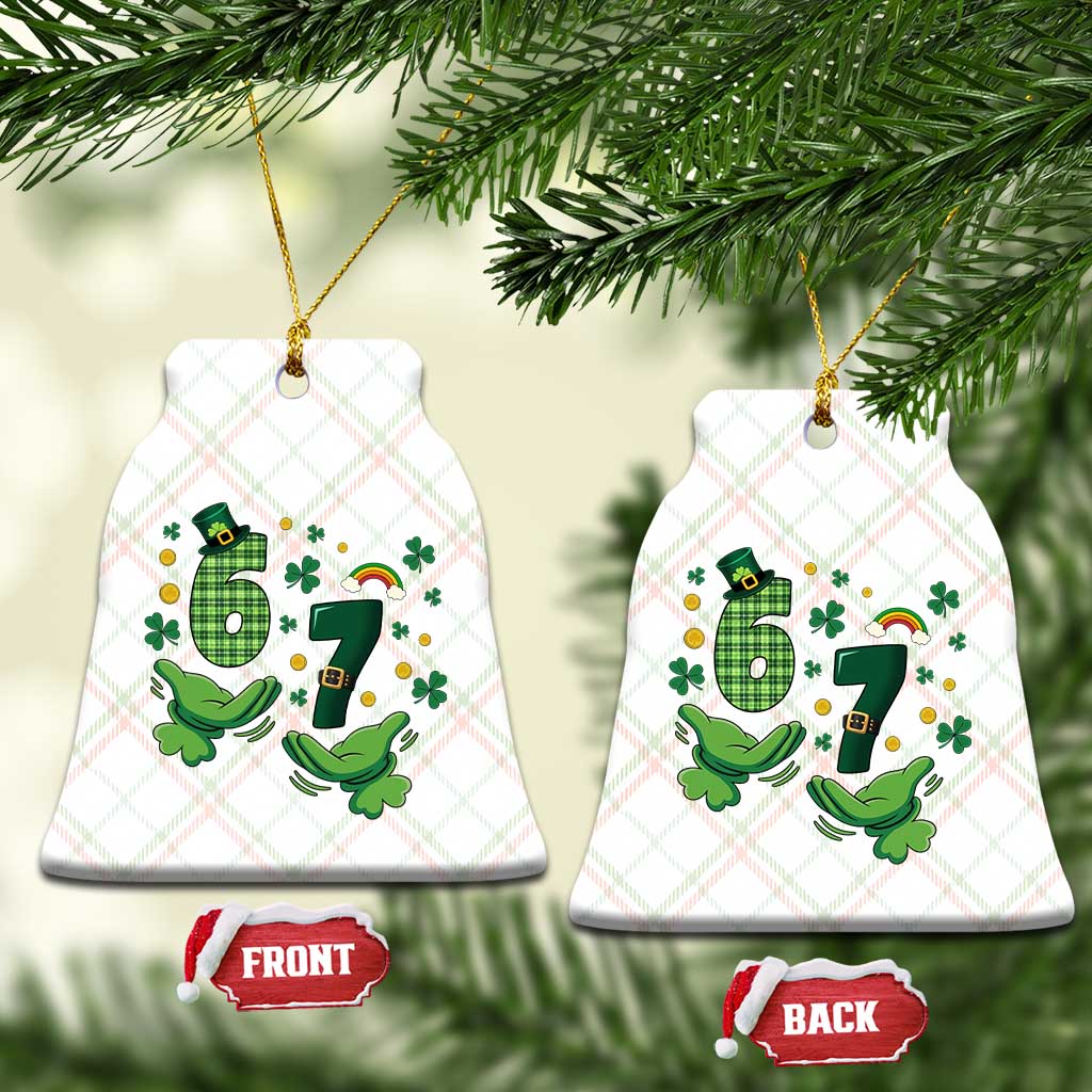67 St Patricks Day Ceramic Ornament Funny Six Seven Hands Meme