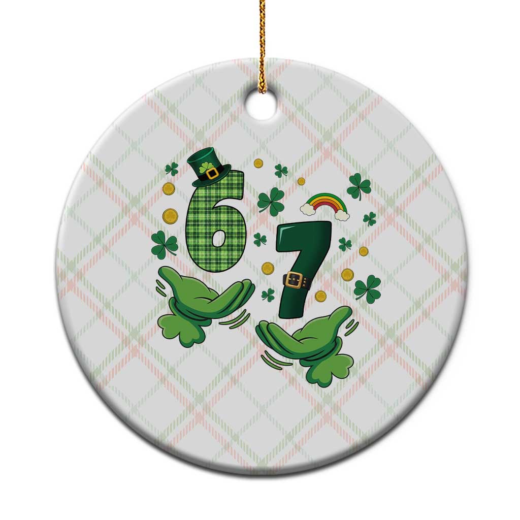 67 St Patricks Day Ceramic Ornament Funny Six Seven Hands Meme