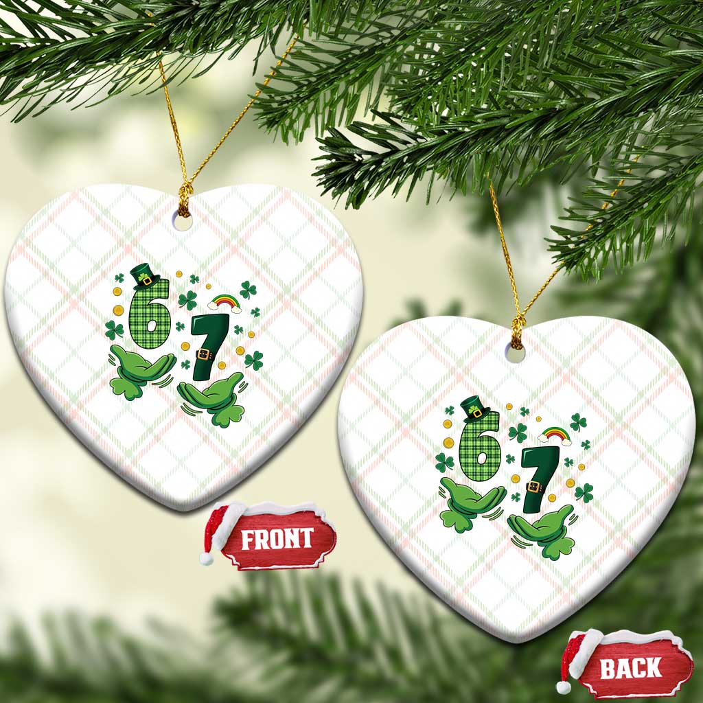 67 St Patricks Day Ceramic Ornament Funny Six Seven Hands Meme