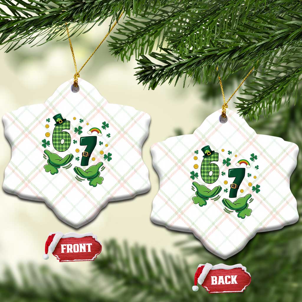 67 St Patricks Day Ceramic Ornament Funny Six Seven Hands Meme