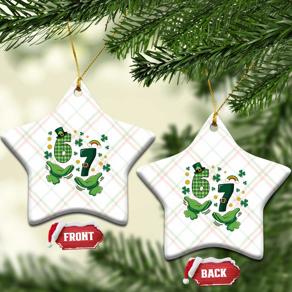67 St Patricks Day Ceramic Ornament Funny Six Seven Hands Meme