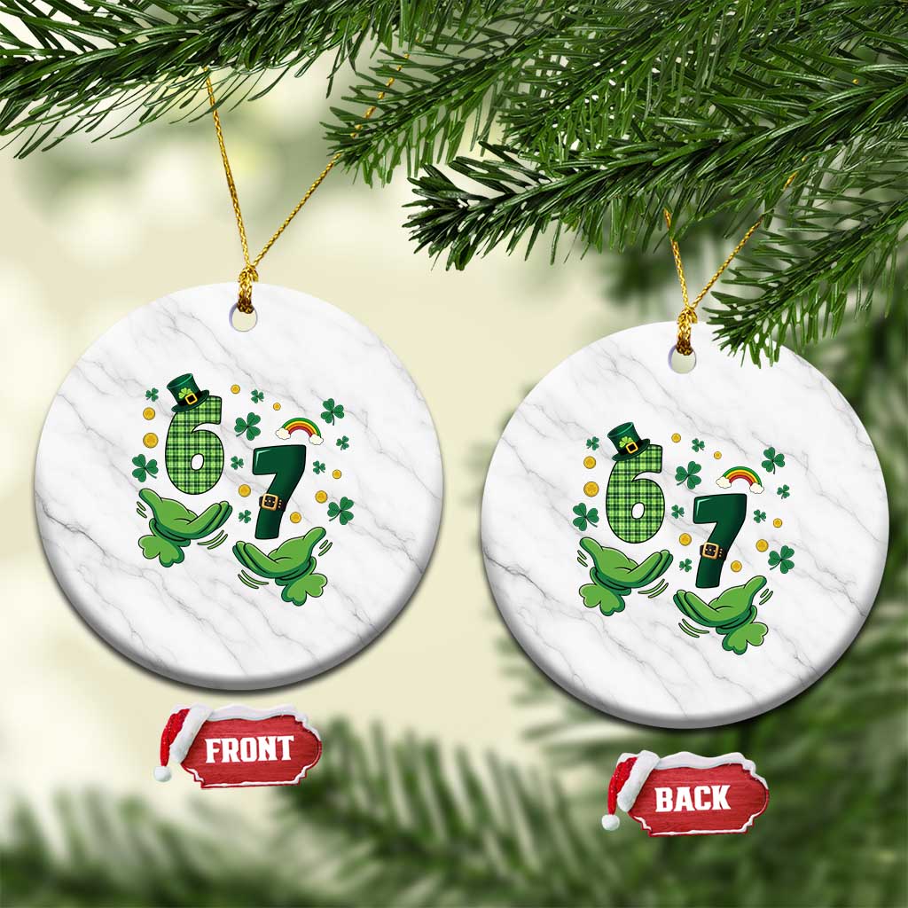 67 St Patricks Day Ceramic Ornament Funny Six Seven Hands Meme