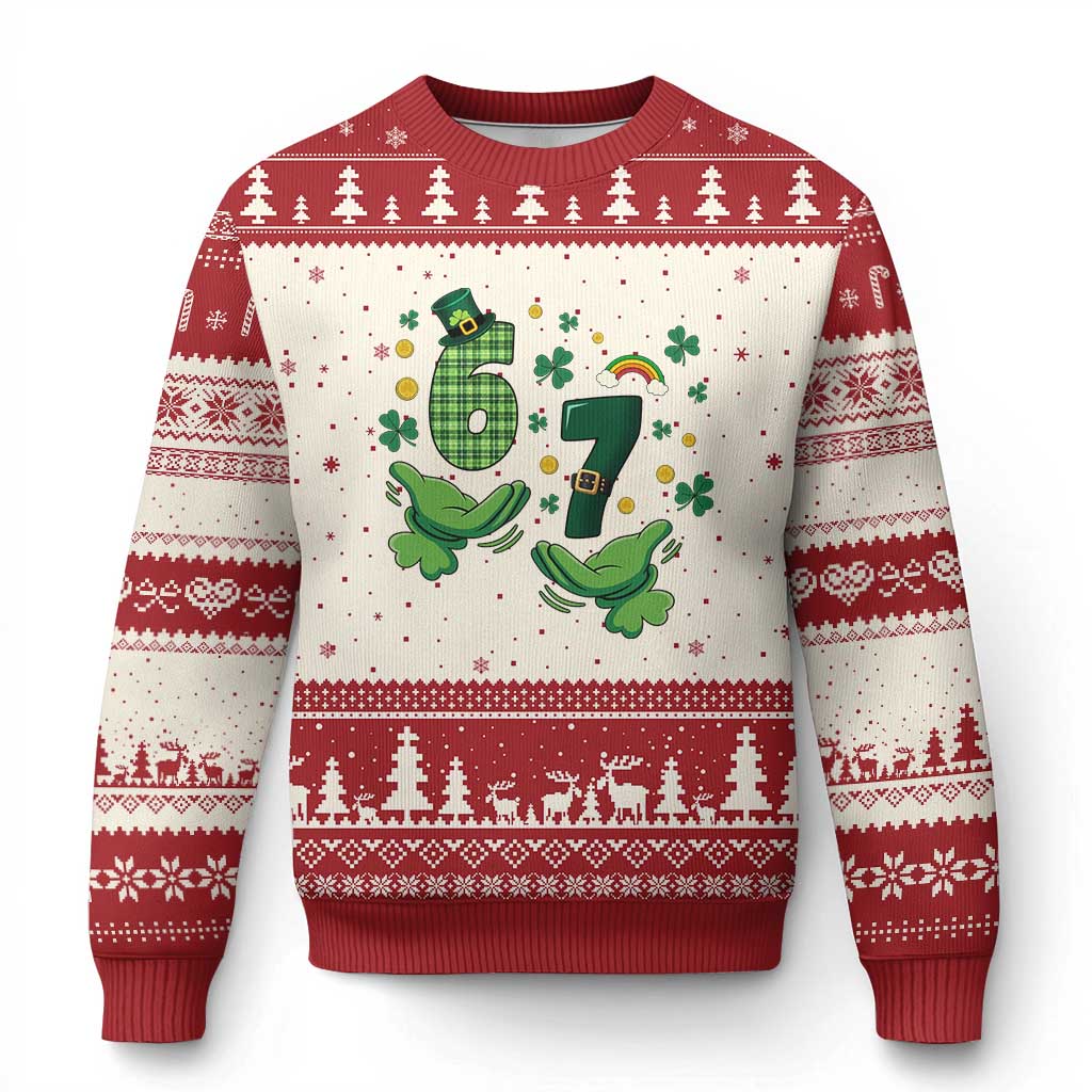 67 St Patricks Day Ugly Christmas Sweater Funny Six Seven Hands Meme