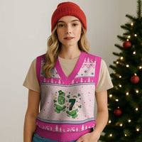 67 St Patricks Day V-Neck Knit Sweater Vest Funny Six Seven Hands Meme
