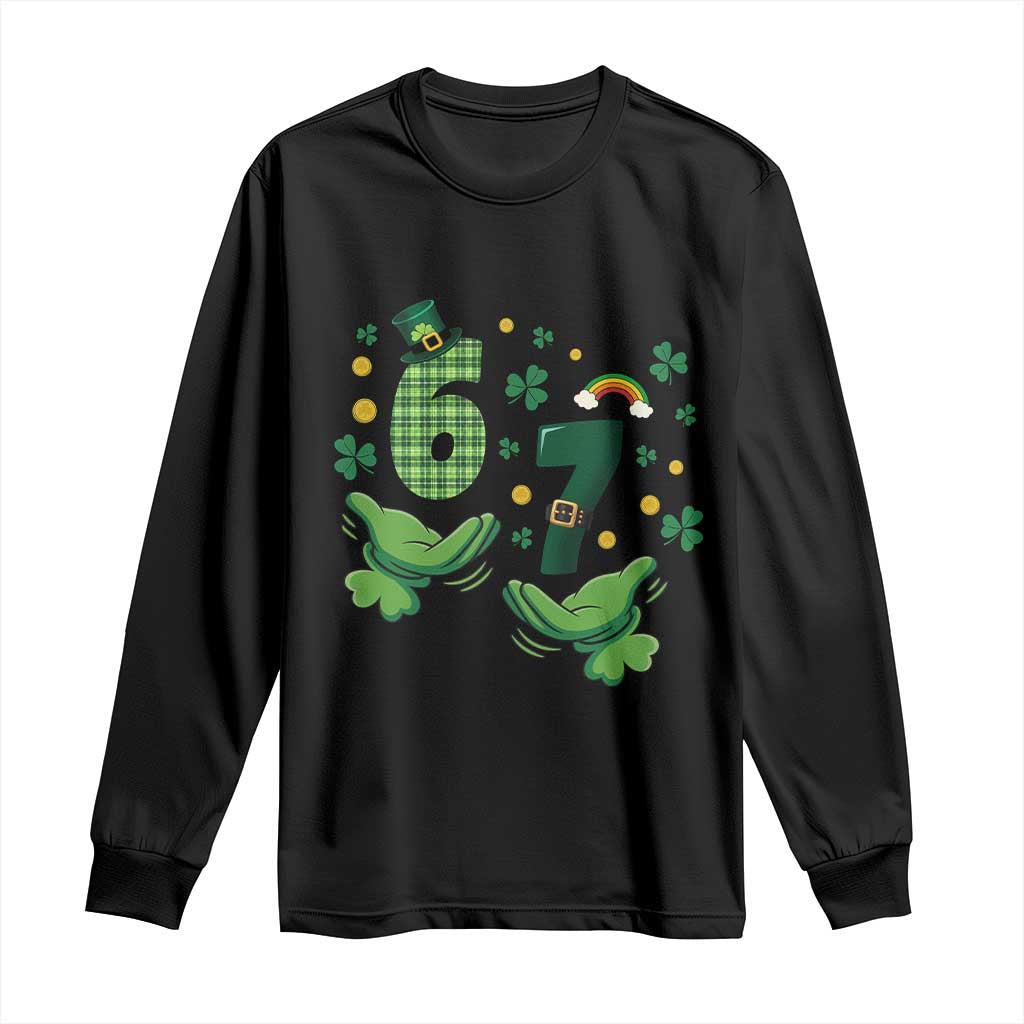 67 St Patricks Day Long Sleeve Shirt Funny Six Seven Hands Meme