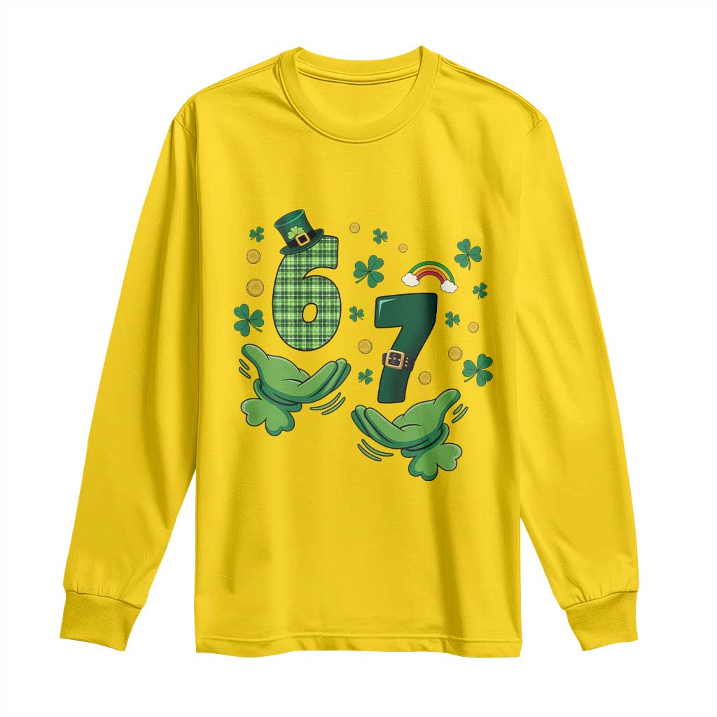 67 St Patricks Day Long Sleeve Shirt Funny Six Seven Hands Meme