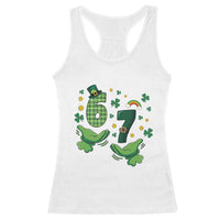 67 St Patricks Day Racerback Tank Top Funny Six Seven Hands Meme