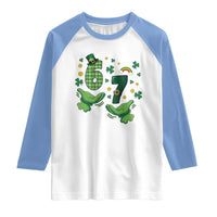 67 St Patricks Day Raglan Shirt Funny Six Seven Hands Meme