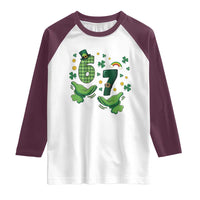 67 St Patricks Day Raglan Shirt Funny Six Seven Hands Meme