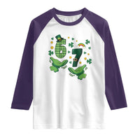 67 St Patricks Day Raglan Shirt Funny Six Seven Hands Meme