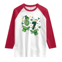 67 St Patricks Day Raglan Shirt Funny Six Seven Hands Meme