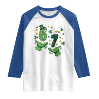 67 St Patricks Day Raglan Shirt Funny Six Seven Hands Meme