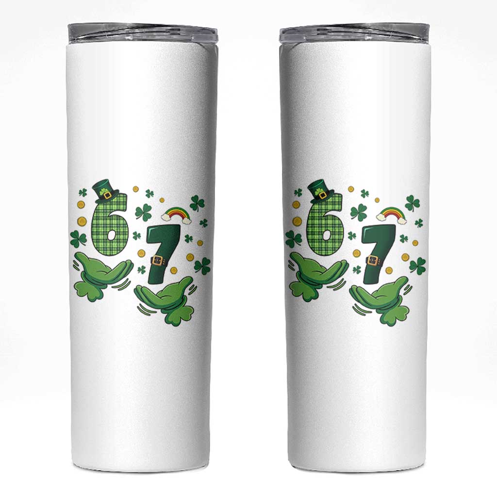 67 St Patricks Day Skinny Tumbler Funny Six Seven Hands Meme