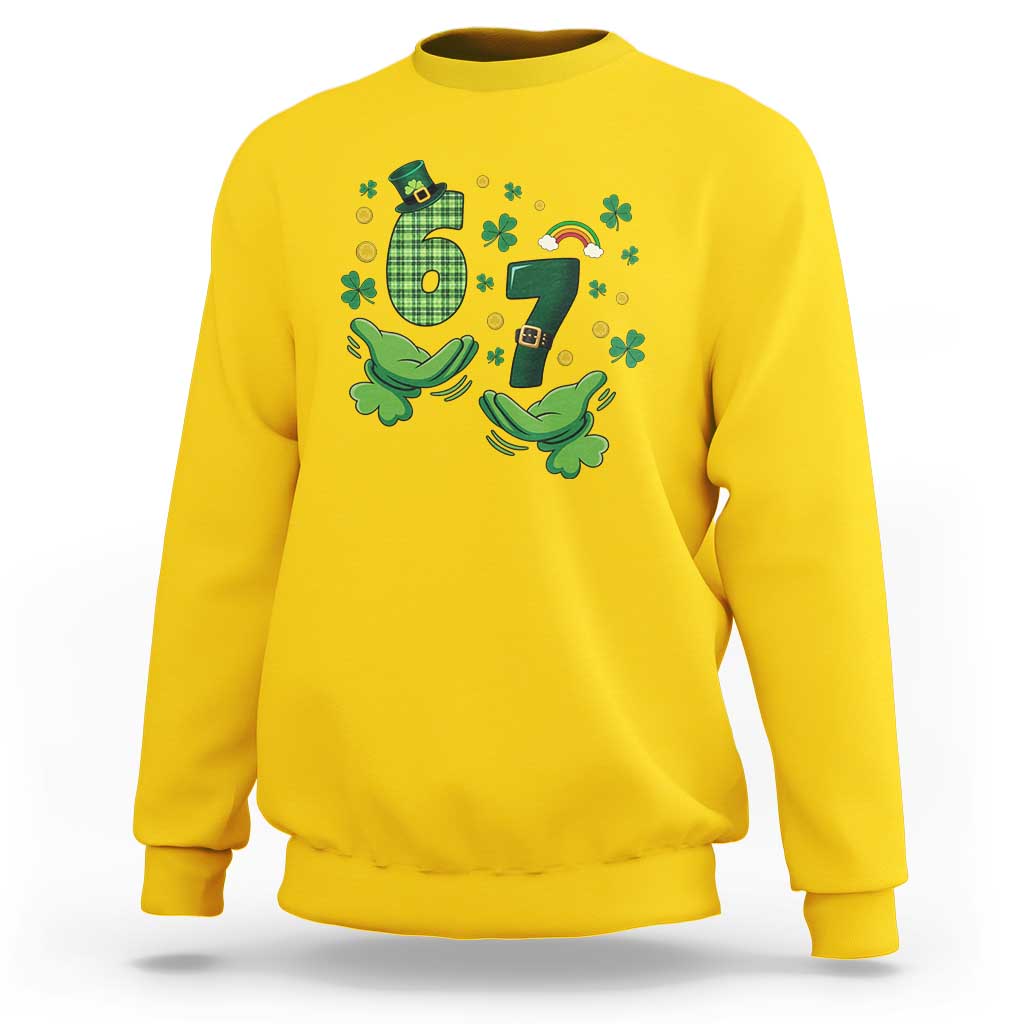 67 St Patricks Day Sweatshirt Funny Six Seven Hands Meme