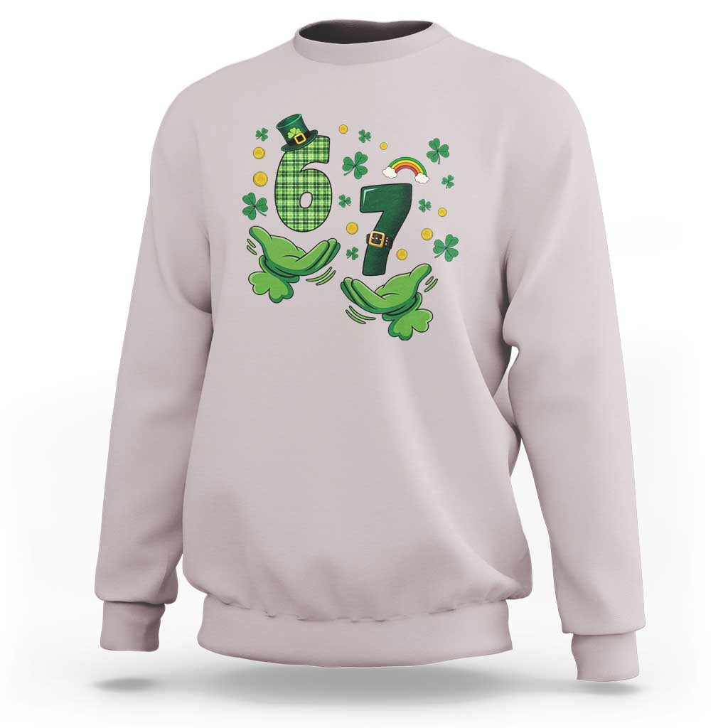 67 St Patricks Day Sweatshirt Funny Six Seven Hands Meme