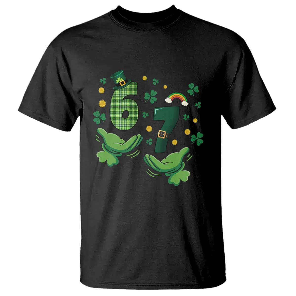 67 St Patricks Day T Shirt Funny Six Seven Hands Meme