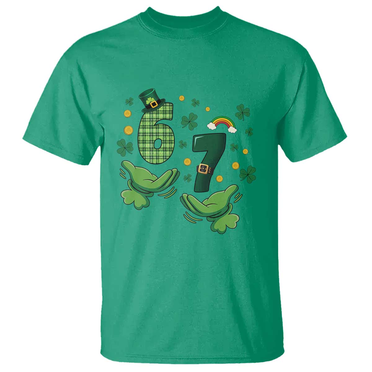 67 St Patricks Day T Shirt Funny Six Seven Hands Meme