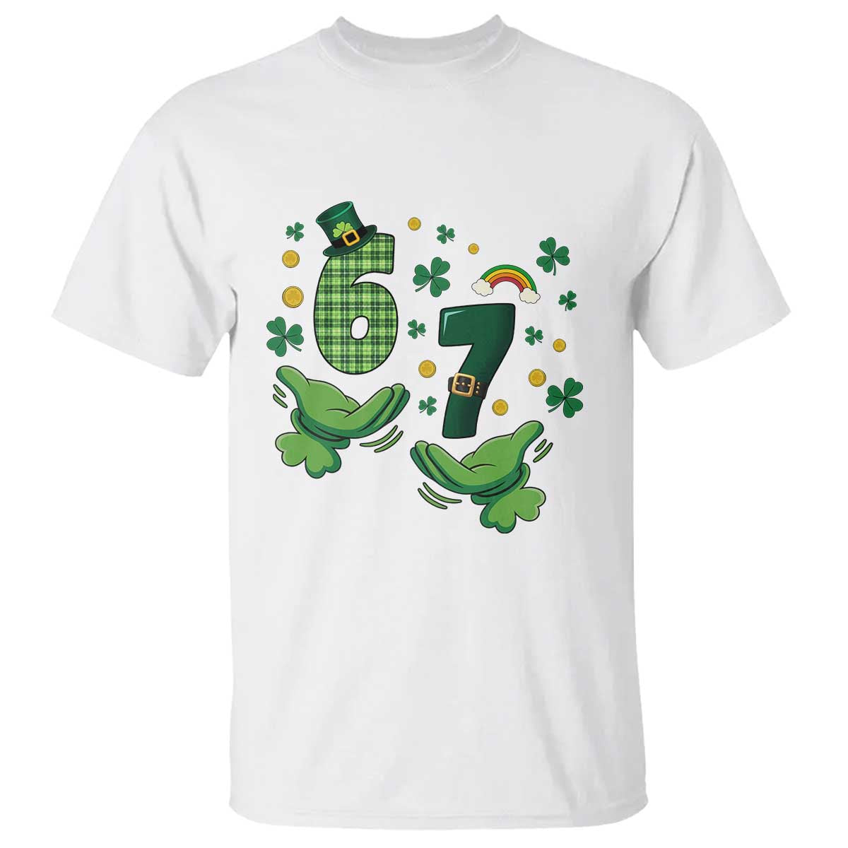 67 St Patricks Day T Shirt Funny Six Seven Hands Meme