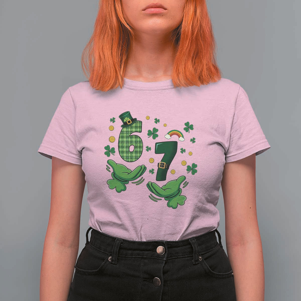 67 St Patricks Day T Shirt For Women Funny Six Seven Hands Meme