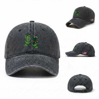 67 St Patricks Day Washed Cotton Baseball Cap Funny Six Seven Hands Meme