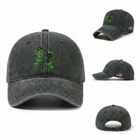 67 St Patricks Day Washed Cotton Baseball Cap Funny Six Seven Hands Meme