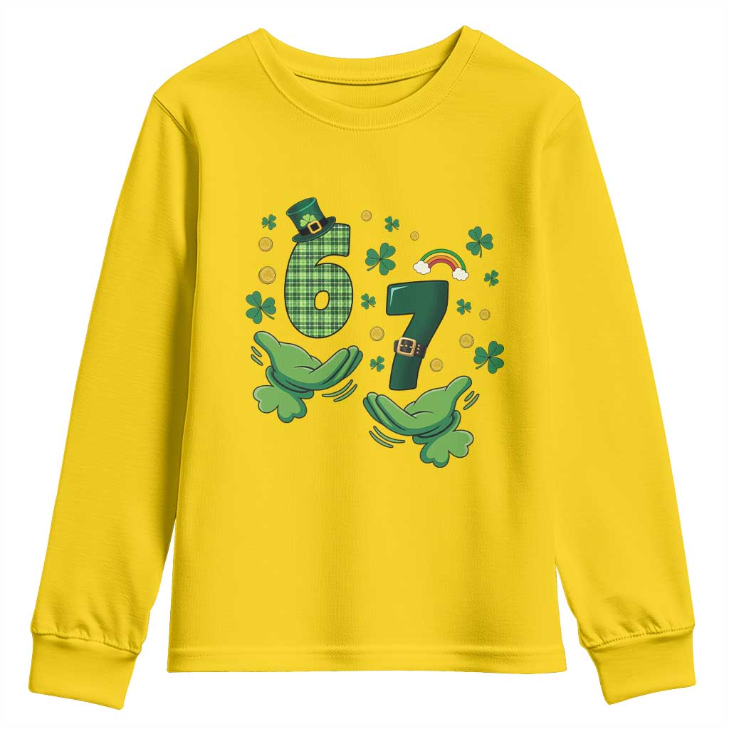 67 St Patricks Day Youth Sweatshirt Funny Six Seven Hands Meme