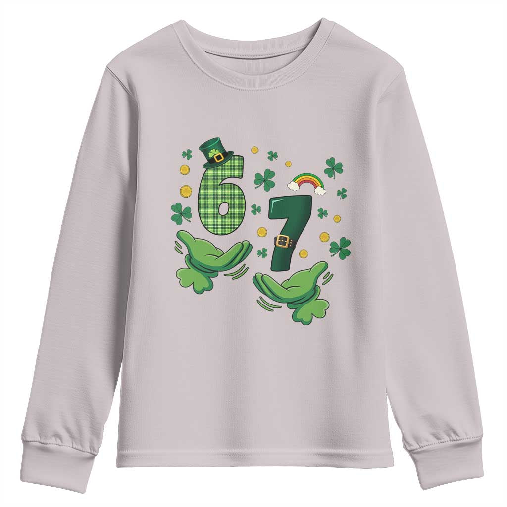 67 St Patricks Day Youth Sweatshirt Funny Six Seven Hands Meme