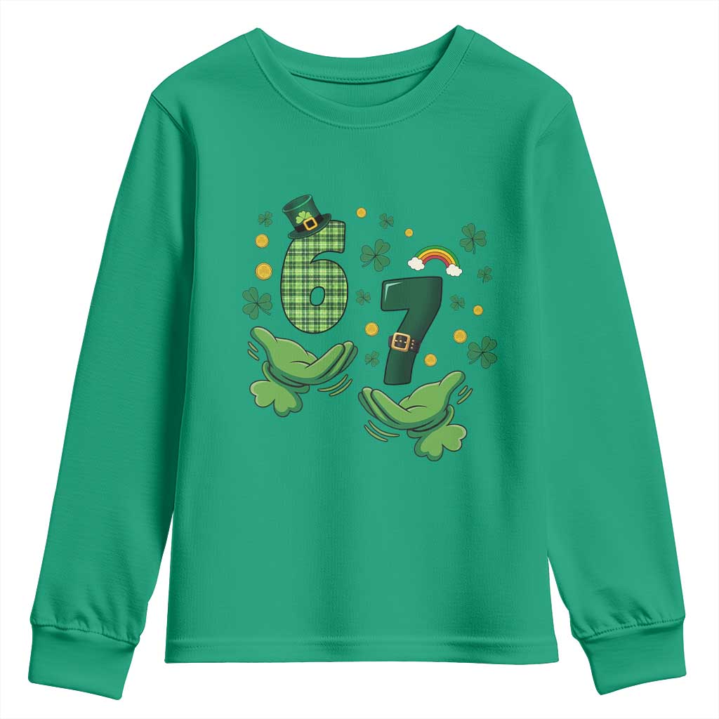 67 St Patricks Day Youth Sweatshirt Funny Six Seven Hands Meme