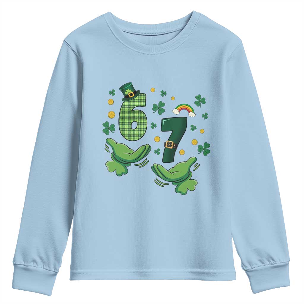 67 St Patricks Day Youth Sweatshirt Funny Six Seven Hands Meme