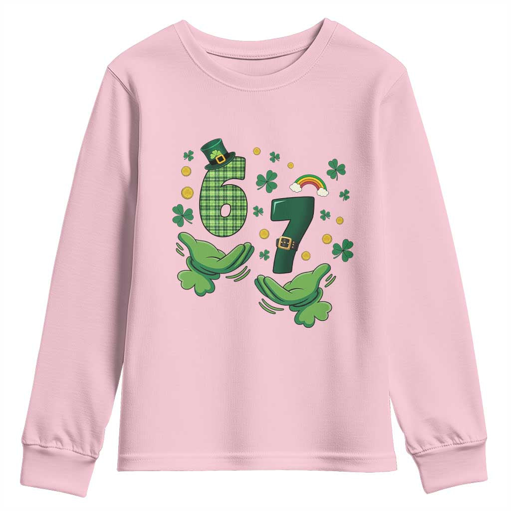 67 St Patricks Day Youth Sweatshirt Funny Six Seven Hands Meme