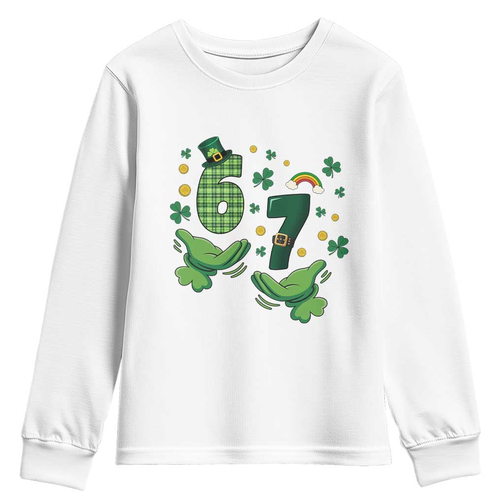 67 St Patricks Day Youth Sweatshirt Funny Six Seven Hands Meme