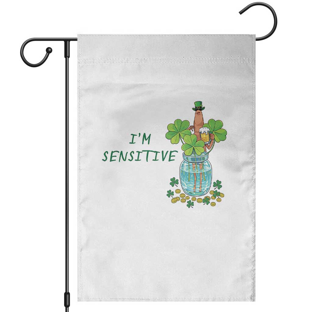Marcus The Worm St Patricks Day Garden Flag I'm Sensitive