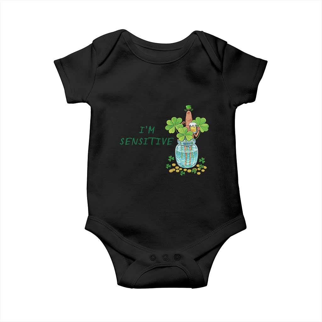 Marcus The Worm St Patricks Day Baby Onesie I'm Sensitive
