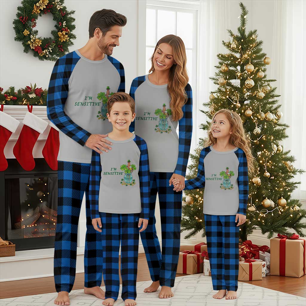 Marcus The Worm St Patricks Day Plaid Pajama Set I'm Sensitive
