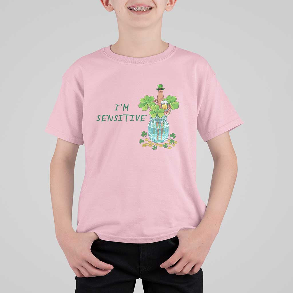 Marcus The Worm St Patricks Day T Shirt For Kid I'm Sensitive