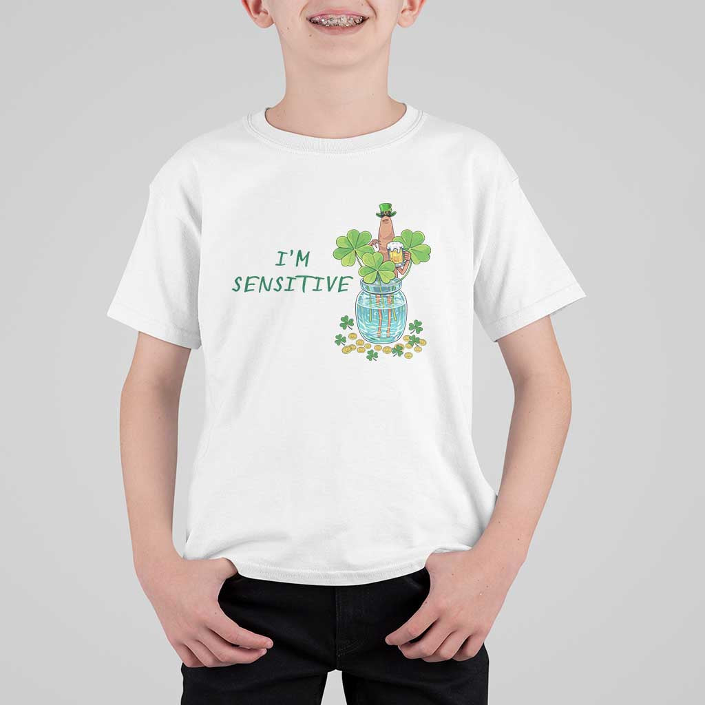 Marcus The Worm St Patricks Day T Shirt For Kid I'm Sensitive