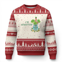 Marcus The Worm St Patricks Day Ugly Christmas Sweater I'm Sensitive
