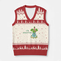 Marcus The Worm St Patricks Day V-Neck Knit Sweater Vest I'm Sensitive