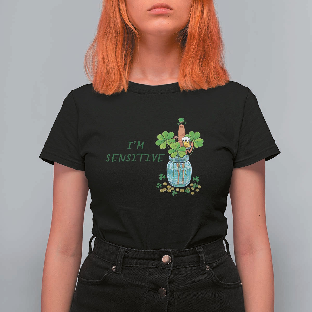 Marcus The Worm St Patricks Day T Shirt For Women I'm Sensitive