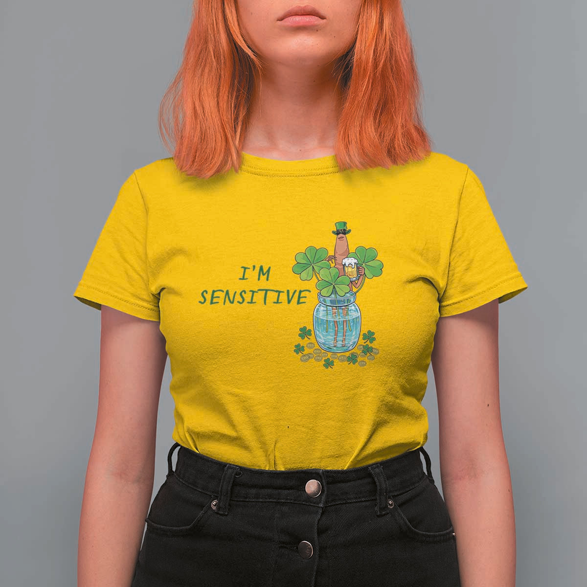 Marcus The Worm St Patricks Day T Shirt For Women I'm Sensitive